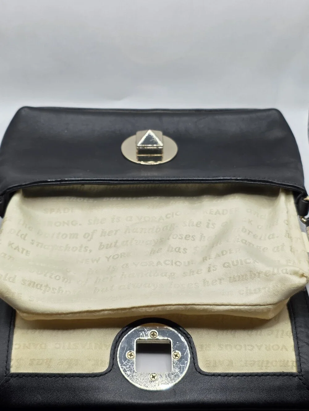 kate spade Black Leather Crossbody Bag with Gold Hardware